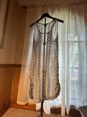 TOPIN Women's Sheer Lace Top Size L